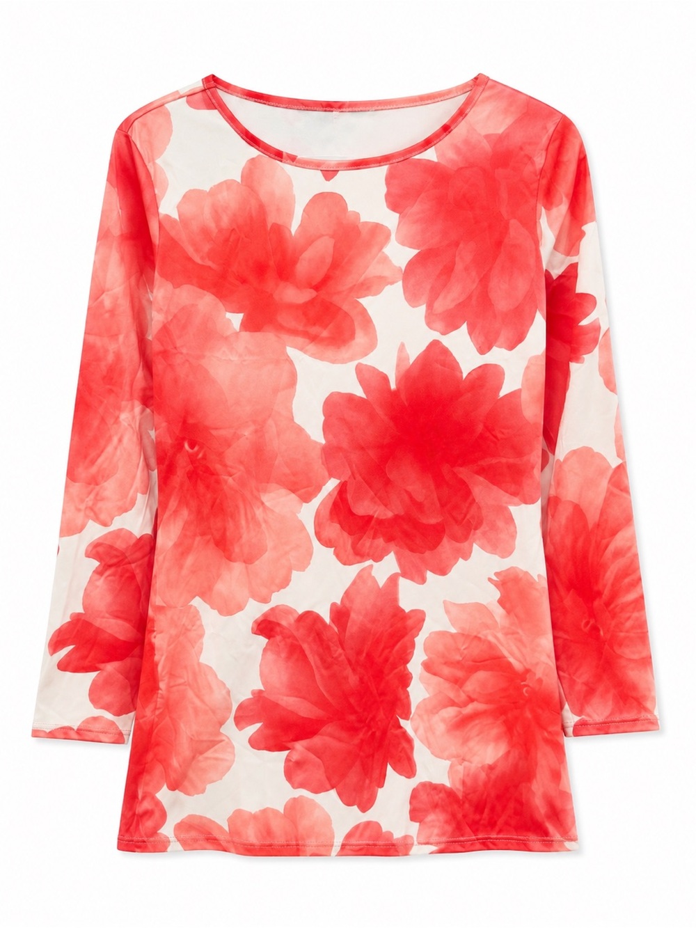 Coral Floral Long-Sleeve Tee